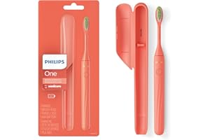 PHILIPS One By Sonicare Battery Toothbrush, Miami Coral, Hy1100/01, 1 Count