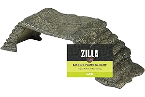 Zilla 100111576 Reptile Habitat Décor Basking Platform Ramp, Large