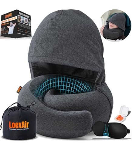 Amazon.com: Sealy, Infused-Gel Hooded Travel Pillow with Airflow