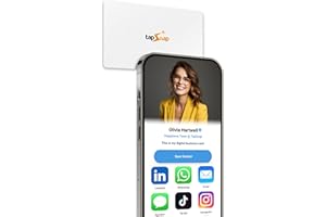 TapSnap Digital Business Card - No Subscription - Tap to Share - Smart NFC/QR - Custom Business Card - iPhone & Android (White)
