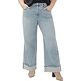 Silver Jeans Co. Womens Plus Size Highly Desirable High Rise Wide Leg Jeans