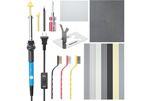 HANDSKIT Soldering Iron Kit 60W Plastic Welding Kit with Soldering Iron Adjustable Temperature, Fast Heating 2-in-1 Plastic Welder, Soldering Iron Stand, Soldering Iron Tips Set[110 V, US Plug]