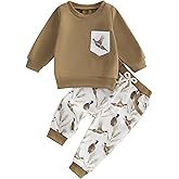 Doqcey Toddler Boy Hunting Outfit Mallard Duck Long Sleeve Sweatshirt Top Casual Pants Set Baby Duck Hunter Clothes