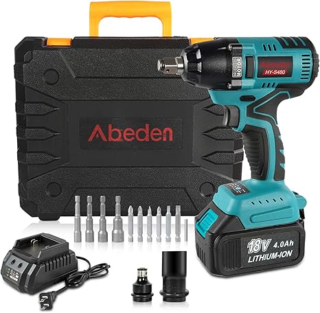 Amazon コードレスインパクトレンチセット 18v 4 0ah バッテリーブラシレスモーターインパクトドライバーキット 1 2インチチャック 最大トルク25フィートポンド 可変速度 ソケットビット5個 ドライバービット6個 パワーツールケース Diy 工具 ガーデン