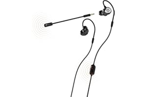 SteelSeries Tusq Gaming Earphones with Detachable Microphone Noise Cancelling for PC/PS/Switch/Smartphone,Ear-Hook,Black,3 Se