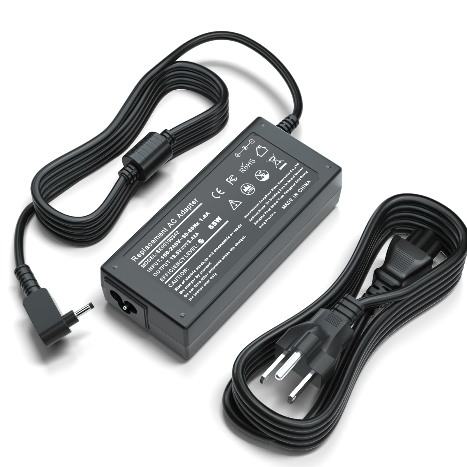 Photo 1 of 19V 3.42A 65W AC Adapter Laptop Charger Replacement for Acer Chromebook 11 R11 13 14 15 C720 C720p C740 C910 CB3 CB5 Series fit PA-1450-26 PA-1650-80 N15Q9 N16P1 N15Q8 A13-045N2A A11-065N1A Power Cord