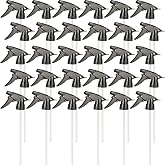 30 Pack Spray Bottle Nozzles, Heavy-Duty Stream Trigger Spray Nozzle Replacement Parts Adjustable Head Sprayer with Mist Stream Sprayer Fits 8oz /16oz Spray Bottles Round 28/400 Neck Bottles (Black)