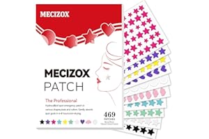 Hydrocolloid Star Patches, 469 Count 8 Colors 5 Sizes Superstar Hydrocolloid Spot Covers - Absorbing Cover, Skin Care, Facial