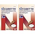 Nicorette 2 mg Nicotine Gum to Help Stop Smoking - Cinnamon Surge Flavored Stop Smoking Aid, 2x100 Count