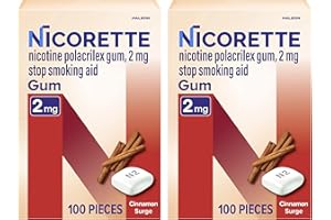 Nicorette 2 mg Nicotine Gum to Help Stop Smoking - Cinnamon Surge Flavored Stop Smoking Aid, 2x100 Count