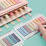 Udewo 600 Pcs Sticky Tabs Transparent Morandi Color with Ruler 4.5x1.2cm view 8