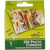 Pioneer PCR-1 Photo Corners Self Adhesive, Clear, 250-Pack,Multicolor