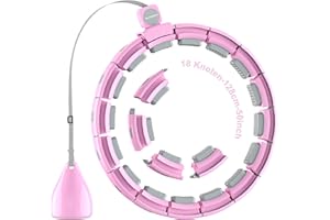 SONKOLORO Weighted Workout Hoop for Adult Weight Loss - 50" Plus Size Silent Smart Waist Fitness Circle with Ball - Abs Exercise Equipment for Home…