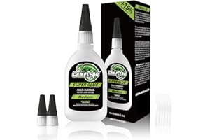 CAMALEAO Medium Super CA Glue for Ceramic, Glass, Plastic, Wood, 2.3 oz Multi-Purpose Cyanoacrylate Glue, 2610 PSI High Stren