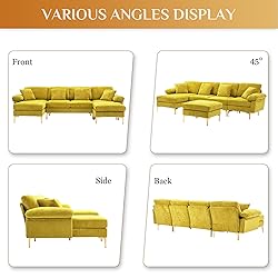 Wrofly U-Shaped Sectional Sofa Couch, 114" Comfy