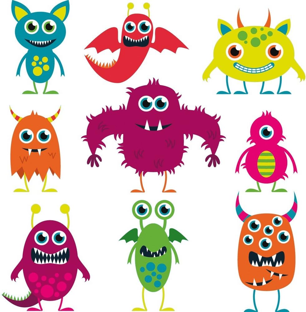 Monsters Stickers 9 Stickers Ref nw2523, 30x31 cm Amazon.co.uk