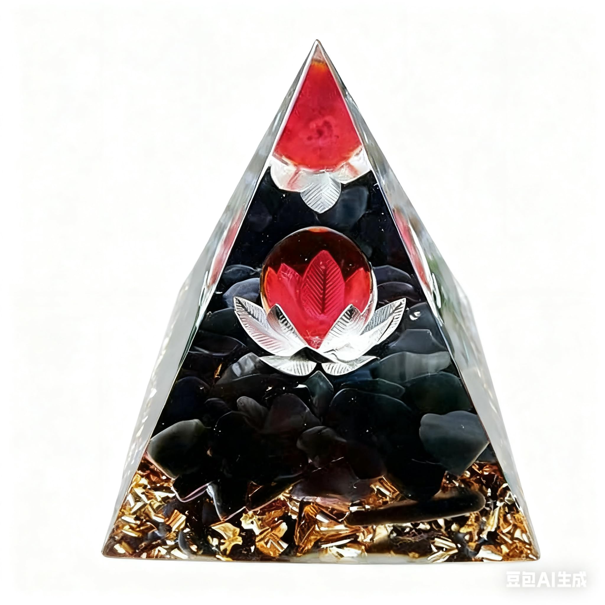 ycyingcheng Ogan Pyramid Energy Natural Protection Stone, Negative Energy Remover Blessing Home Office Ornaments Decoration, Pyramid Ogan Crystal Energy Tower Nature Reiki Chakra Crushed Stone