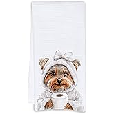 Cabana Bro Yorkie Hand Towels for Bathroom, Funny Yorkshire Terrier Gifts for Women, Cute Yorkie Dish Towel for Bathroom Washroom Decor, Funny Yorkie Dog Kitchen Towels for Kitchen Decor, 16x24 Inch