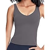 POSHDIVAH Women Sports Bra Longline Padded Tank Top Naked Feeling Workout Fitness Running Yoga Tops