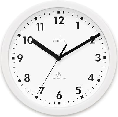 Acctim Nardo 20cm Radio Controlled Wall Clock UK MSF Atomic Time