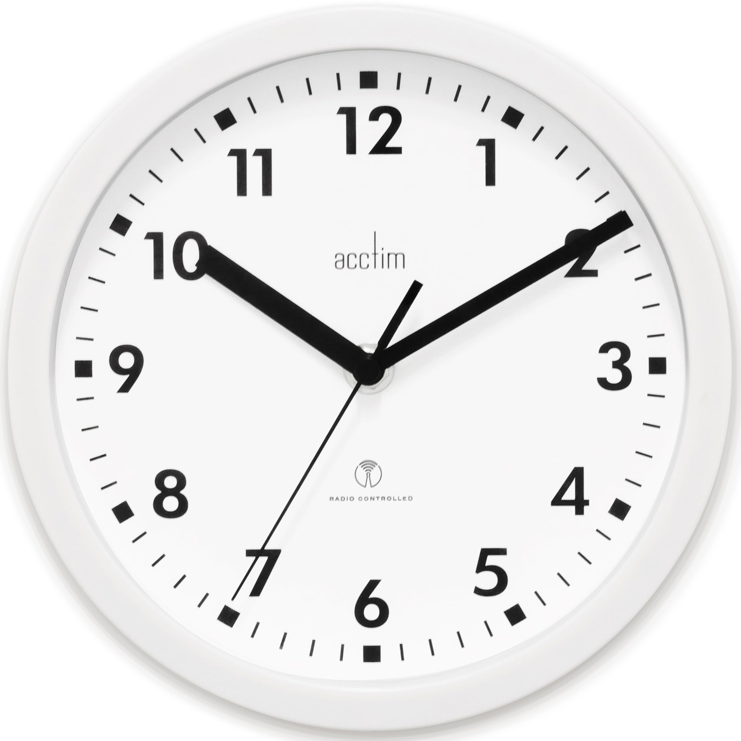 Acctim 74662 Nardo 20cm Radio Controlled White Wall Clock