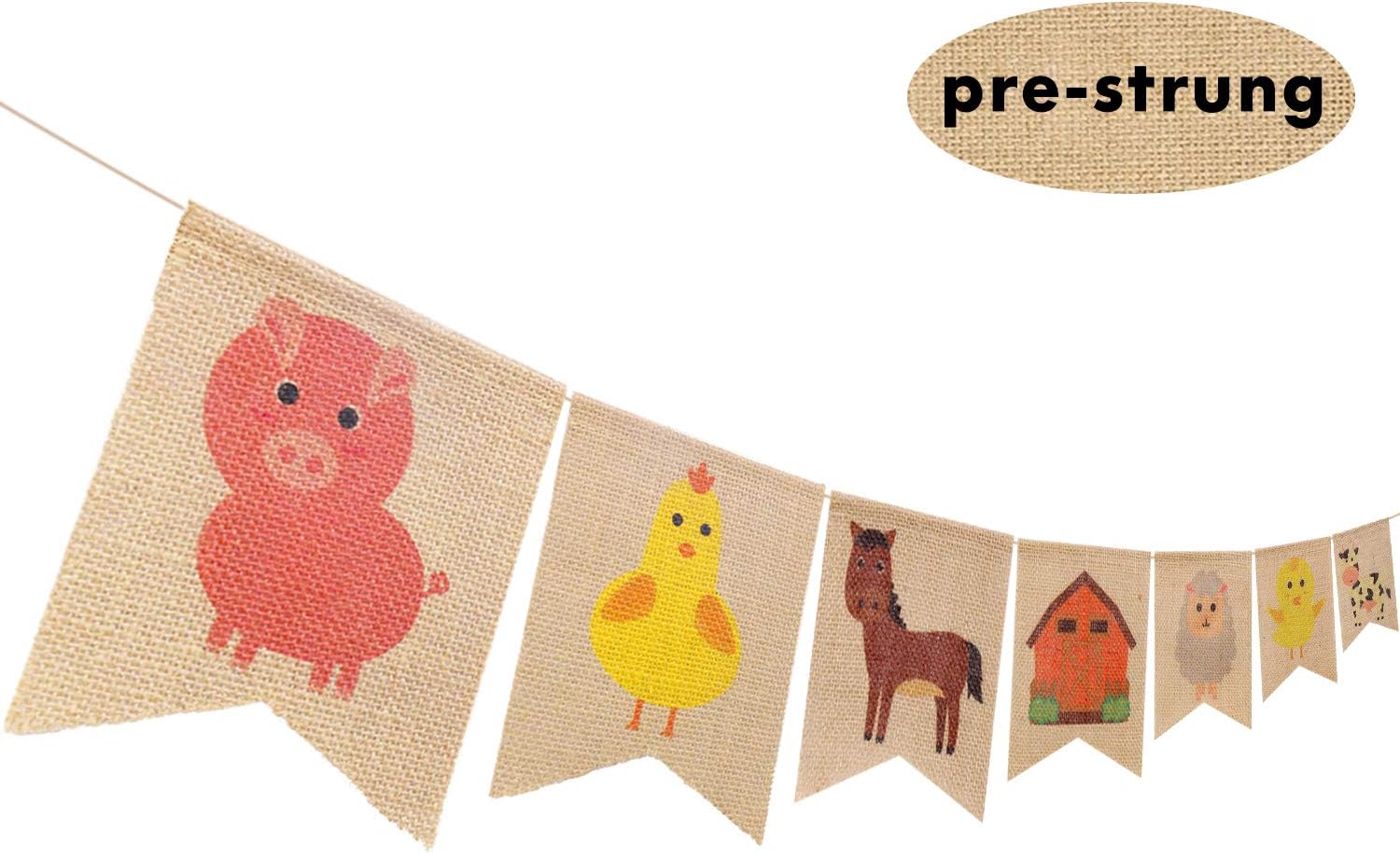 Farm Animal Party Decoration Barnyard Themed Party Banner Supplies for Birthday Baby Shower Celebrations, High Chair Garland Hanging Pennant