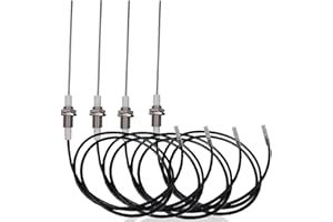MCAMPAS Set of 4 PCS Spark Igniter with M10x1 Threaded Universal Ceramic Electrode Ignition Plug Wire 36", Fit for Gas Fireplace & Oven & Heater & Kitchen Igniter…