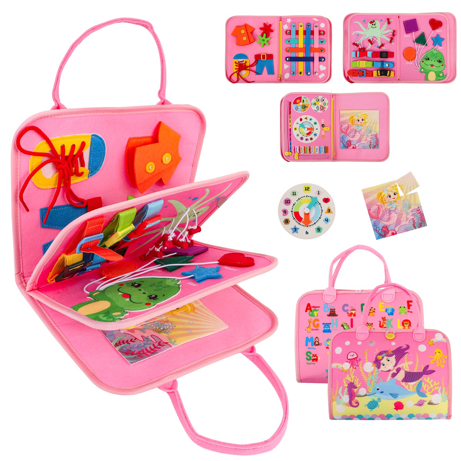 Busy Board for Toddlers, Busy Book Sensory Board Toy, Educational Activities for Fine Motor Skills Learning, Montessori Toys Gifts for Boys Girls, Travel Toy for Plane Car — image 1