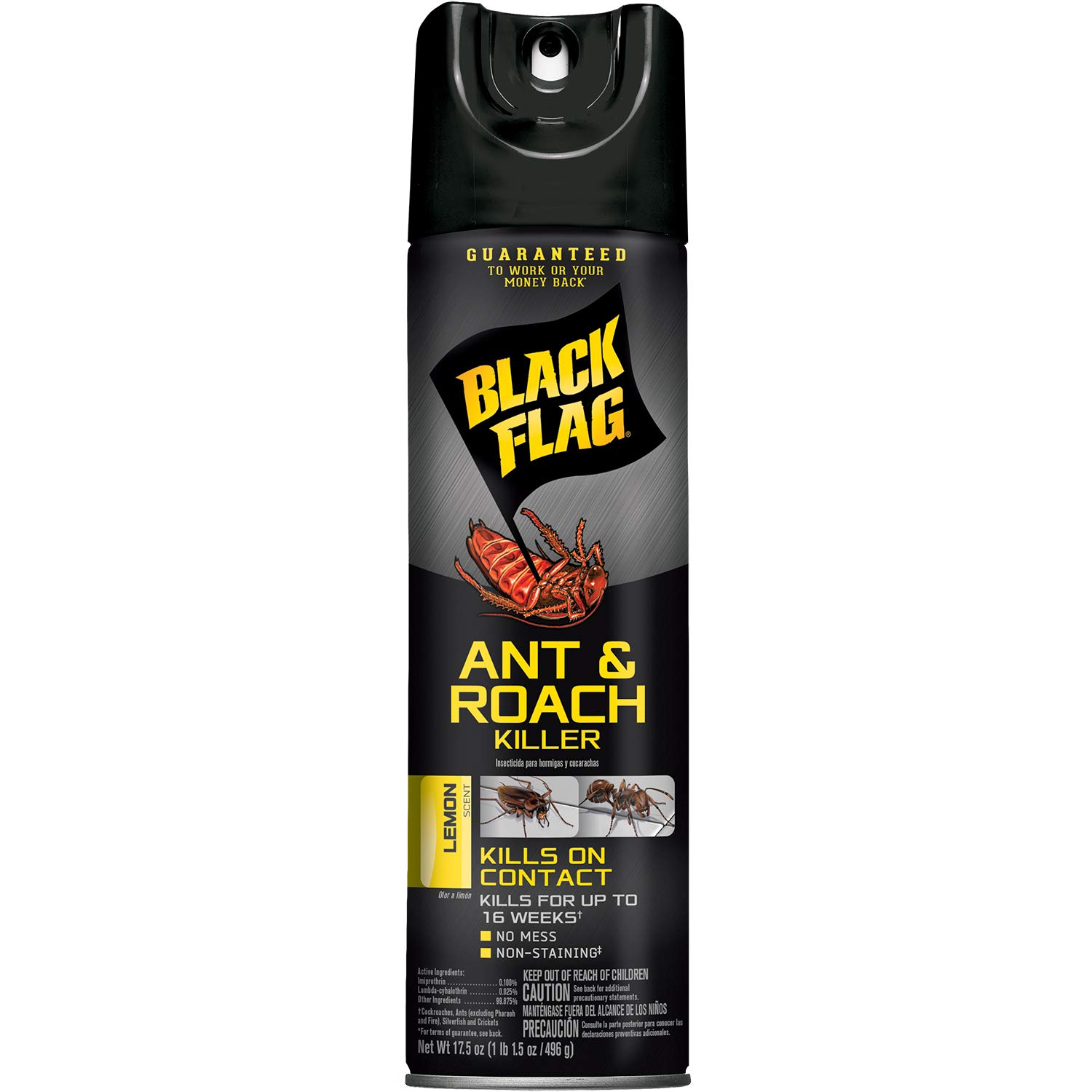 Black Flag Ant & Roach Killer Lemon Scent Aerosol, 17.5 oz Home Pest Control