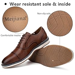 Meijiana Men's Oxfords Casual Dress Shoes Leather