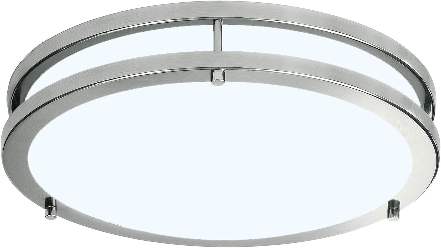 LB72162 LED Flush Mount Ceiling Light, 12 inch, 15W (150W Equivalent) Dimmable 1200lm, 5000K Daylight, Brushed Nickel Round Lighting Fixture for Kitchen, Hallway, Bathroom, Stairwell - - 