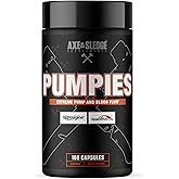 Axe & Sledge PUMPIES Nitric Oxide Booster | Supports Muscle Pumps, Blood Flow, Vascularity & Performance | 100 Capsules, 20 Servings