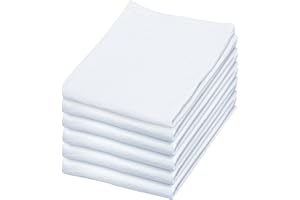 LITO LINEN AND TOWEL Flour Sack Kitchen Towels |Cotton Blank Towel | Tea Towel Crafting Embroidery|Thick Absorbent Quick Dry | Baking Bread Proofing Linen Cover White, 18"x28" - Pack of 6