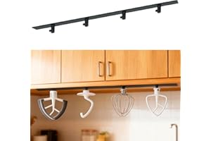 KIDOT 4 Pcs Stand Mixer Attachment Holders Compatible with Kitchen Aid Mixer Accessories, Mixer Beater Scraper Hanging Holders Storage Organizer, Securely Holds 4 Mixer Attachments Space Saver, Black