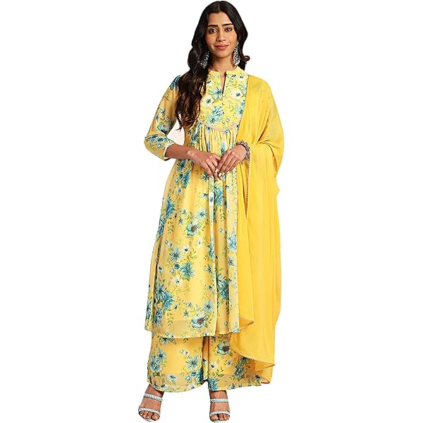 Janasya Kurta De Seda De Mostaza Para Mujer India Con