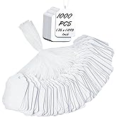 1000 PCS Pre-Strung Price Tags with String, White Paper Label Tags for Garage Sale Jewelry Clothing Retail, 1.75 x 1.093 Inch