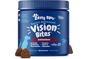 Zesty Paws Eye Supplement for Dogs - Vision Support with Antioxidants & Omega 3 Fatty Acids - 90 Chews