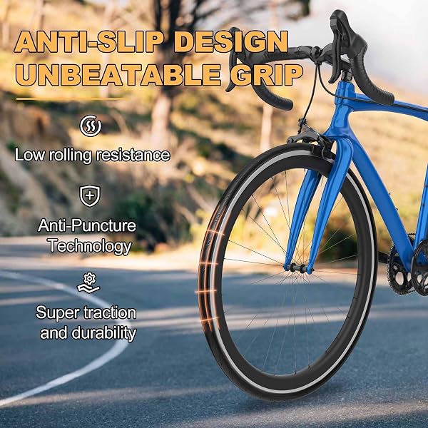 HYCLINE ROAD BIKE TIRES SET: 2-PACK 700X25C(25-622) FOLDING REPLACEMENT PUNCTURE-RESISTANT BICYCLE TIRES AND 2 PCS 700X25-28C INNER TUBES PRESTA VALVE WITH TIRE LEVERS FOR CITY COMMUTER ROAD