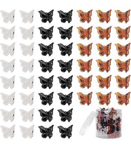 JASVERLIN Lot de 50 mini pinces papillon pour cheveux, petites pinces à cheveux des années 90 pour femmes et enfants, accessoires de coiffure mignons Y2K pour filles, petites pinces amusantes pour JASVERLIN Lot de 50 mini pinces papillon pour cheveux, petites pinces à cheveux des années 90 pour femmes et enfants, accessoires de coiffure mignons Y2K pour filles, petites pinces amusantes pour
