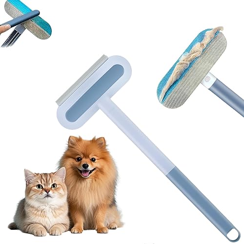 Multifunctional Pet Hair Remover, 4 in 1 Pet Hair Remover Brush with Rubber Scraper, Dog Cat H-air Cleaning Brush for Furniture, Sofa, Carpet, Clothing and Laundry.