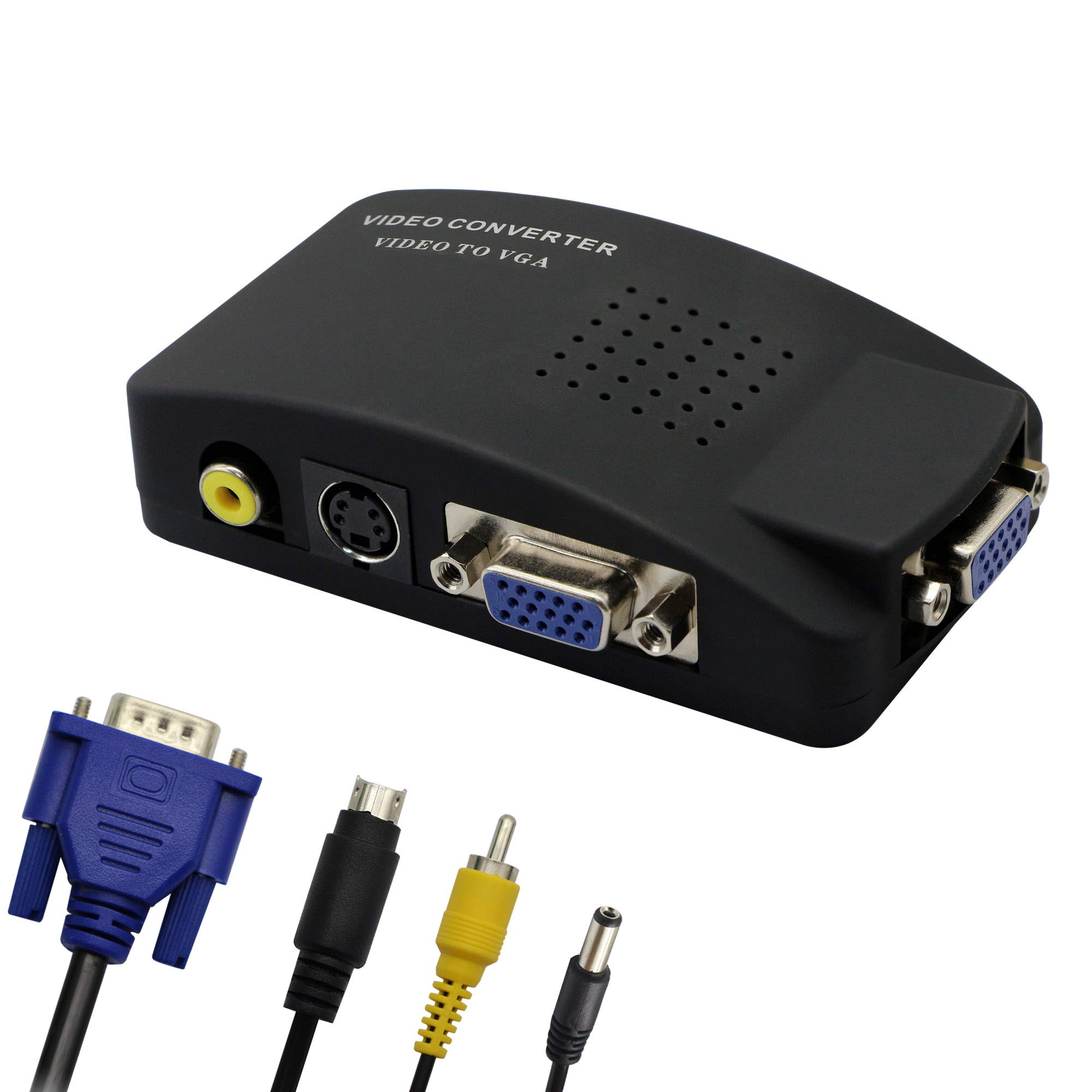 GINTOOYUN RCA to VGA Adapter,Composite AV S-Video Converter,for