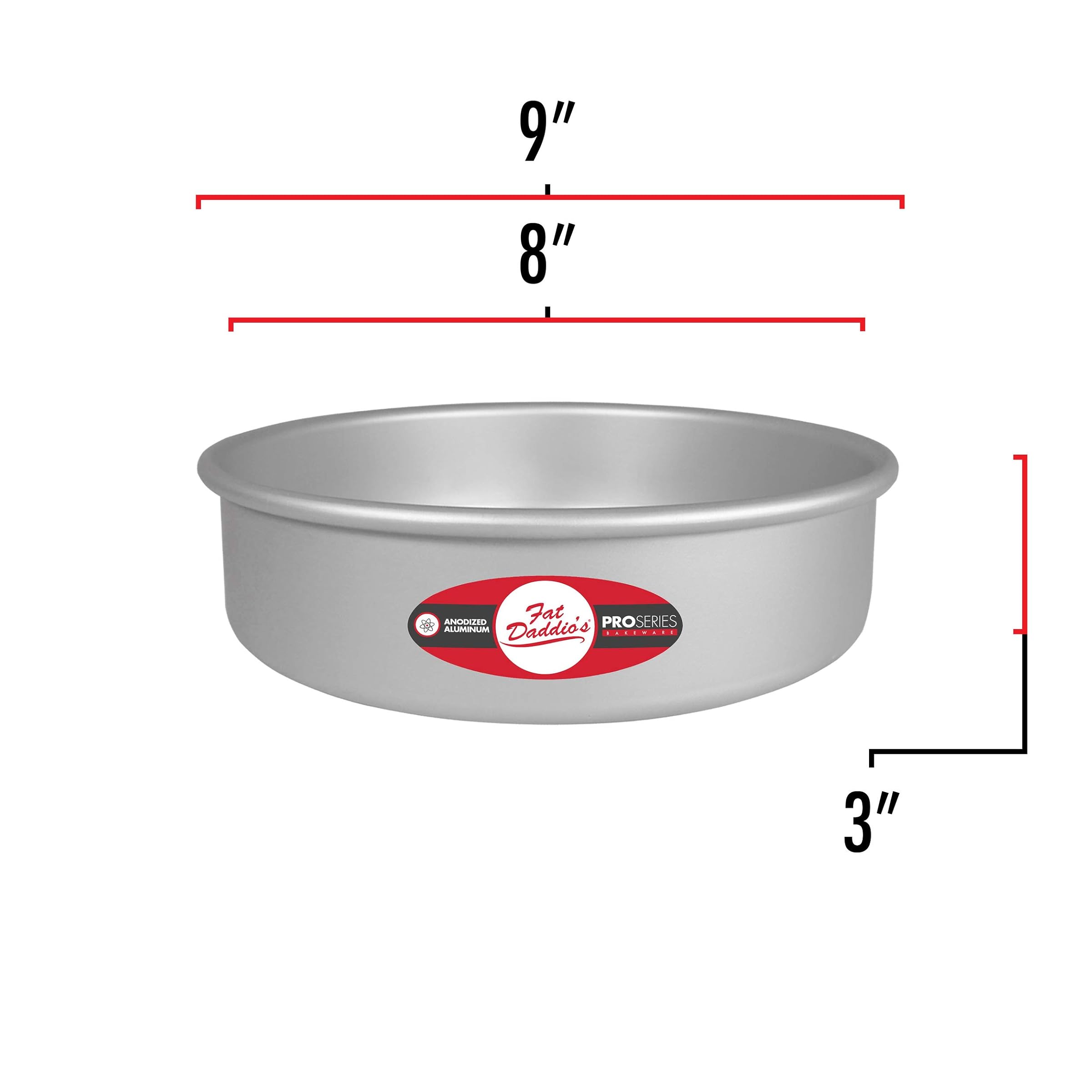 Fat Daddio's Anodized Aluminum Round Cake Pan, 8 Inches by 3 Inches by Fat Daddios