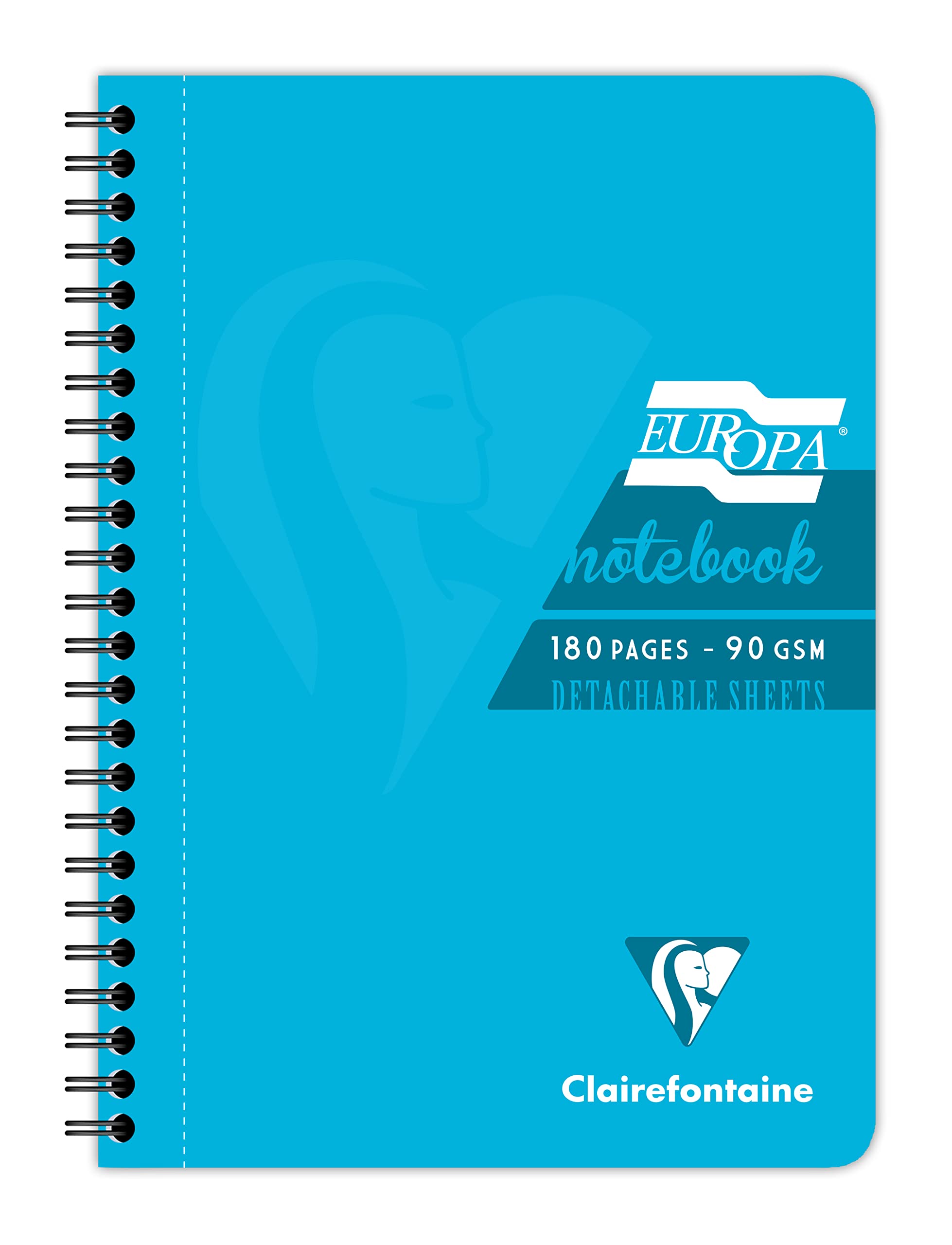 Clairefontaine A5 Notebook, 180 Pages, Turquoise, Pack of 5