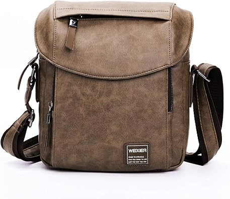 Amazon ビジネスバッグ ショルダーバッグ 面接 通勤 出張 通学 大学生 バッグ カバン リクル ート 高級感あるpu革 メンズトートバッグ 肩掛け 斜め掛け ブリーフケース カーキ色 ショルダーバッグ