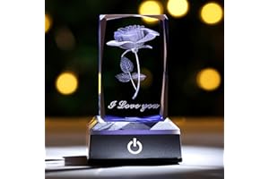 POETRY CHESS 3D Rose Crystal Multicolor Nightlight,I Love You Decolamp,Perfect Thanksgiving and Christmas Gifts for Mom Mother My Girlfriend Wife Her,Unique Valentines Anniversary Birthday Presents Ideas