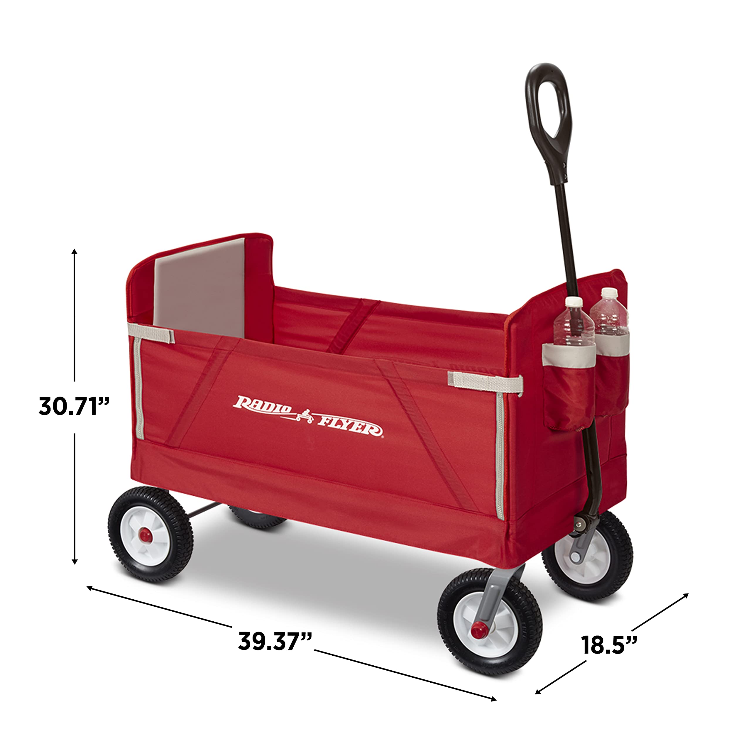 Radio Flyer Stroller Wagon for Kids and Cargo, All-Terrain Wagon with Rubber Tires, Red