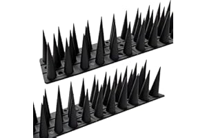 KOKMEYA Bird Spikes,Black,6 Pack Bird deterrents for Outside,Keep Raccoon Squirrel Pigeon Away,Fence Spike for Garden Patio