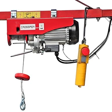 CROSSFER PA400A Elektrischer Seilhebezug 230Volt für 200kg/400kg Last Seilwinde mit Umlenkrolle als Flaschenzug Seilzug 12 Me