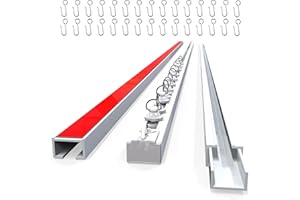 UrbanRed Self Adhesive Curtain Track (3 Meter, 9.8FT) for Smooth Ceiling Or Wall - No Drill, Screws, Ceiling Curtain Track, C