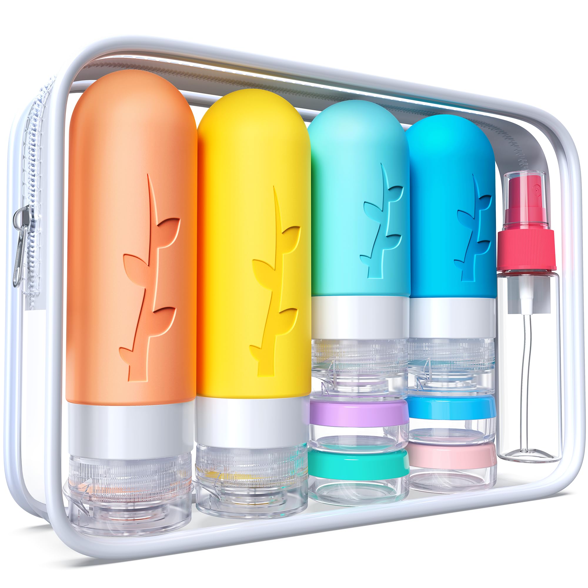 Photo 1 of 18pack Travel Bottles for Toiletries:Silicone TSA Approved-Containers for Toiletries,Leak Proof Refillable Liqus Shampoo And Conditioner Essentials toiletry Bottles